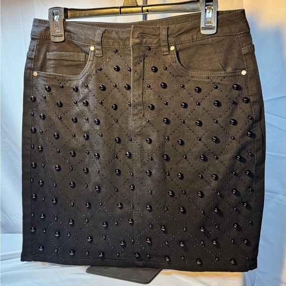 VENUS Dresses & Skirts - VENUS Black Beaded Embellished Pencil Skirt or Party Cocktail Holiday.